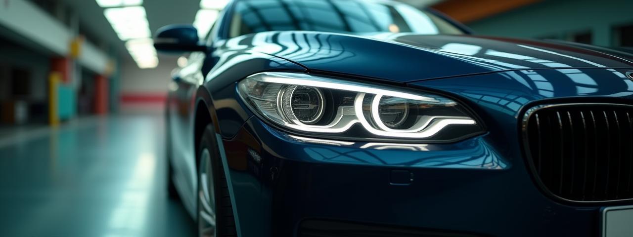 Mobil mengilap dengan efek kilau di Surabaya
